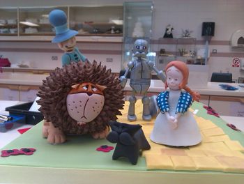 Wizard of Oz characters made using a mixture of sugarpaste, modelling paste, flower paste and pastillage