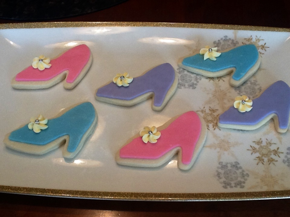 High heel sugar cookies with modeling chocolate and royal icing.