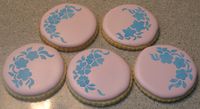 roll out sugar cookies, Royal Icing with Royal Icing stenciling
