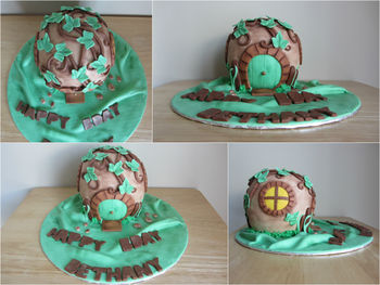The Hobbit house birthday cake for a client.