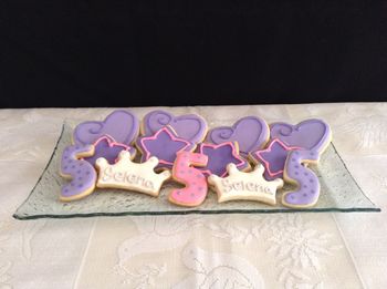 Princess Sophia themed sugar cookies