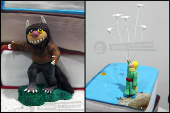 Three great huge children books for a great child. Made with gumpaste and modelling chocolate.