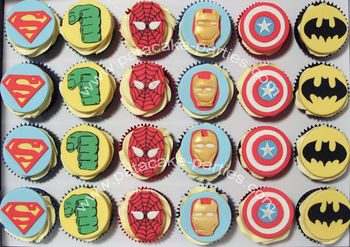 And here are two dozen of them, on their cupcakes!