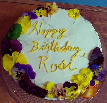Cheesecake Factory Carrot Cake with Cheesecake Layer Cream Cheese Icing and real flowers All organic and natural, for Rosi.