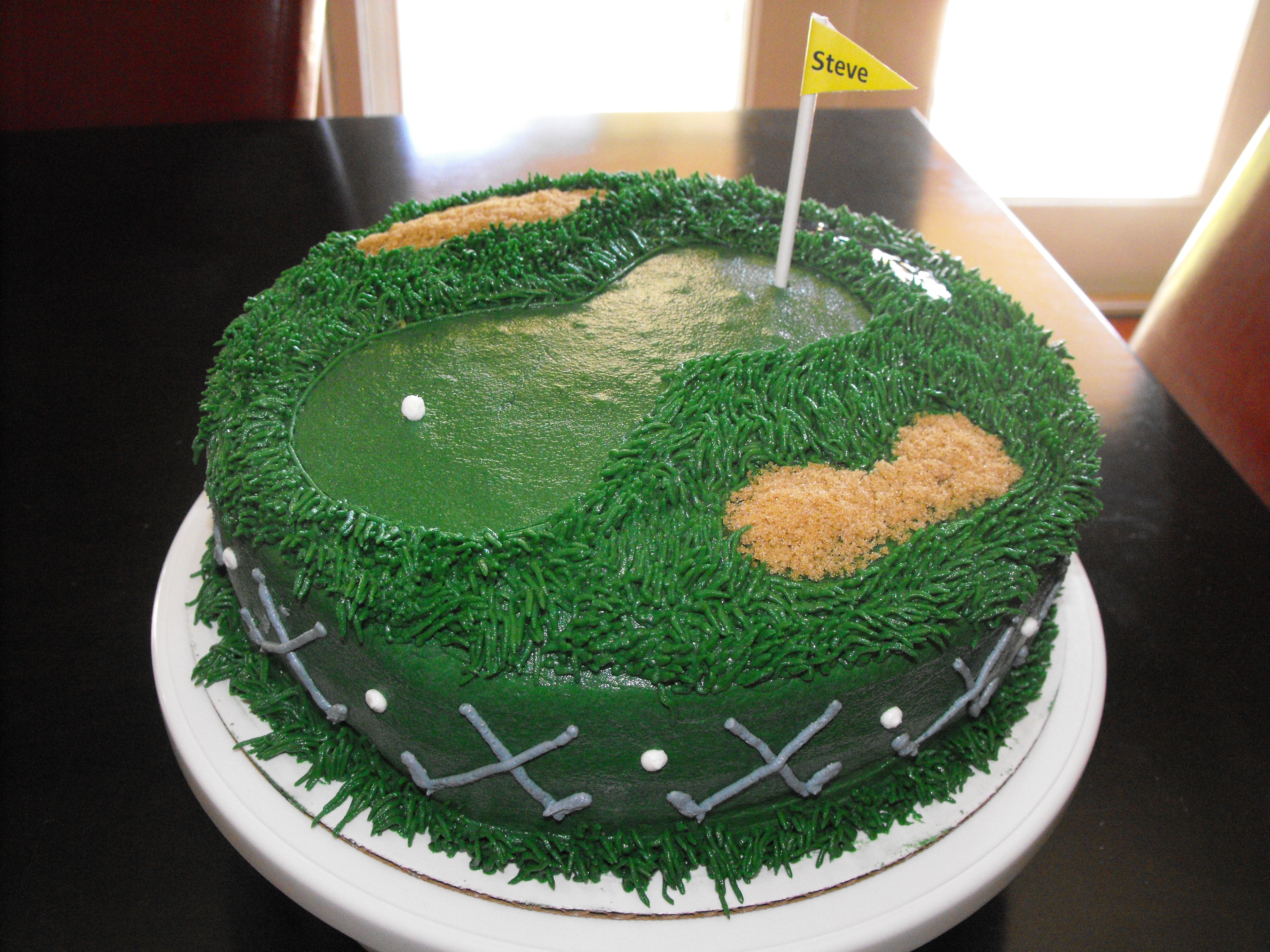 Sports Birthday Cakes on Attempt At A Golf Course Cake    It Was For My Husband S Birthday